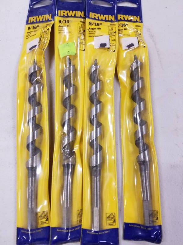 lot 7733 image: Lot of 4 Irwin Auger Bits