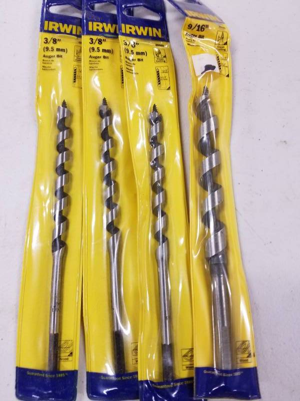 lot 7734 image: Lot of 4 Irwin Auger Bits