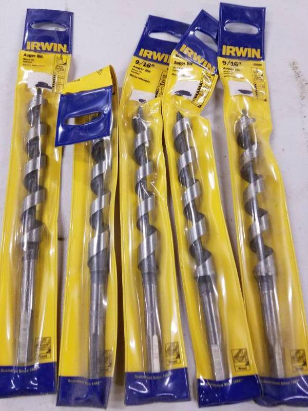 lot 7735 image: Lot of 5 Irwin Auger Bits