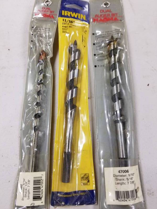lot 7736 image: Lot of 3 Auger Bits