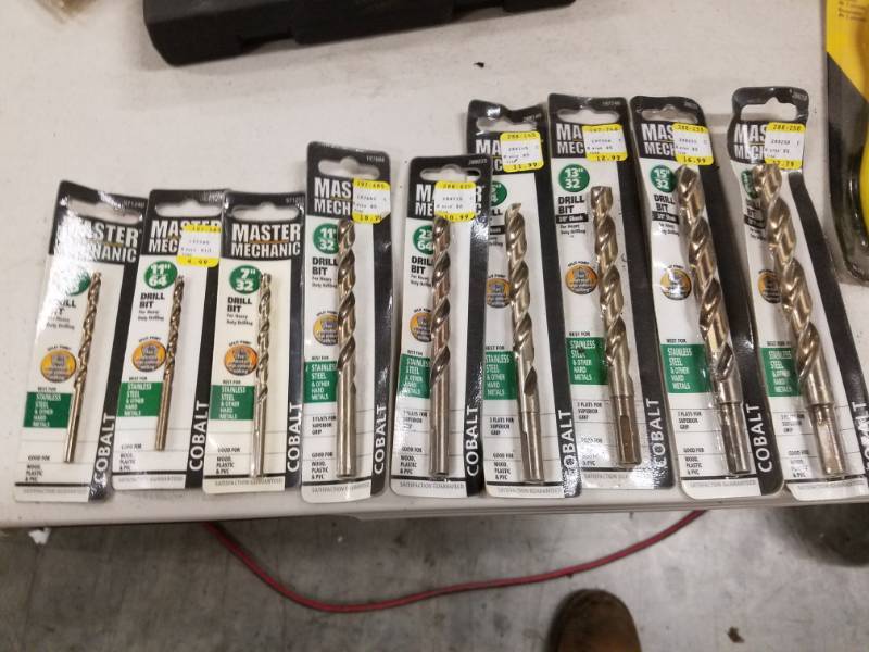 lot 7739 image: Lot of 9 Master Mechanic Cobalt Drill Bits