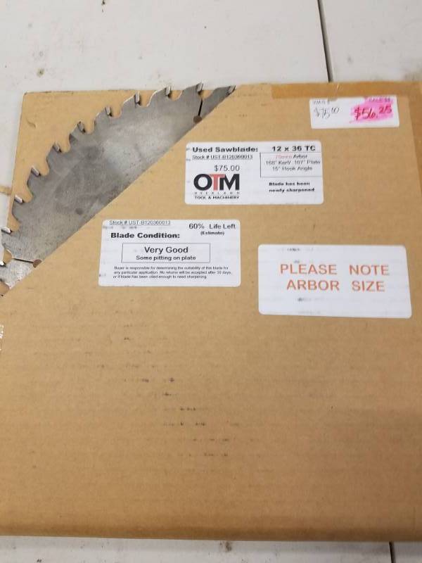 lot 7768 image: Lot of 3 OTM Industrial saw blades