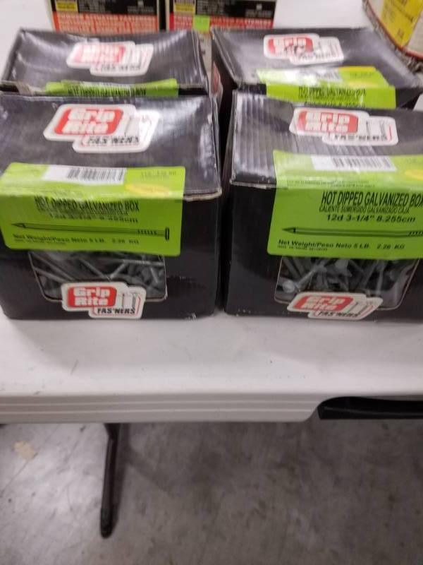 lot 7778 image: Lot of 4 Boxes Grip Rite Nails