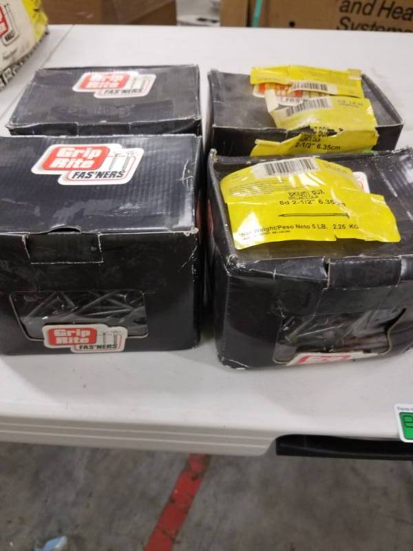 lot 7780 image: Lot of 4 Boxes Grip Rite Nails
