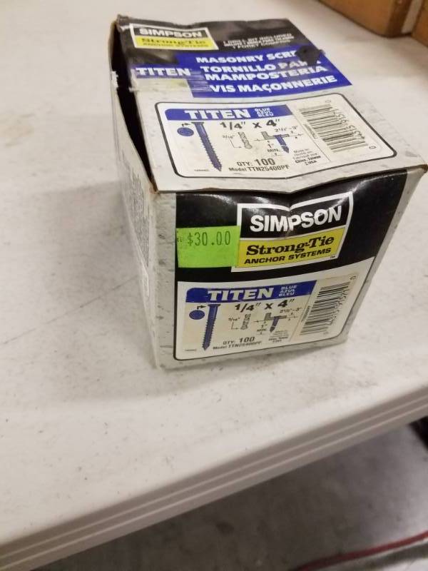 lot 7788 image: Box of Simpson Masonry Screws