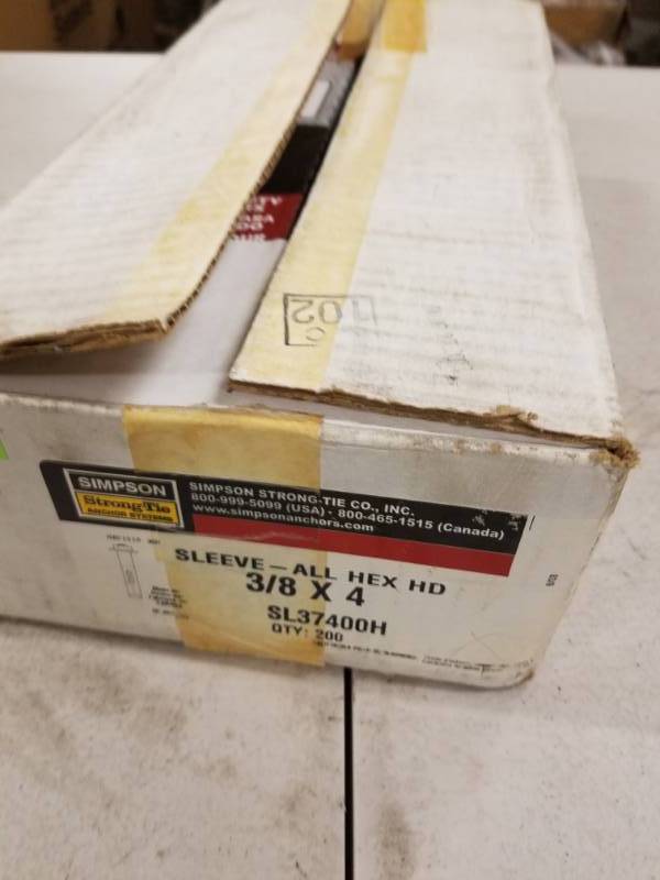 lot 7791 image: Case of 4 Simpson Strong Tie Boxes of Anchors