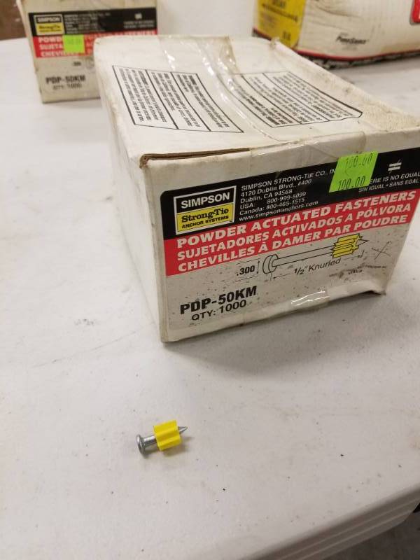 lot 7794 image: Box of Simpson Powder Actuated Fasteners