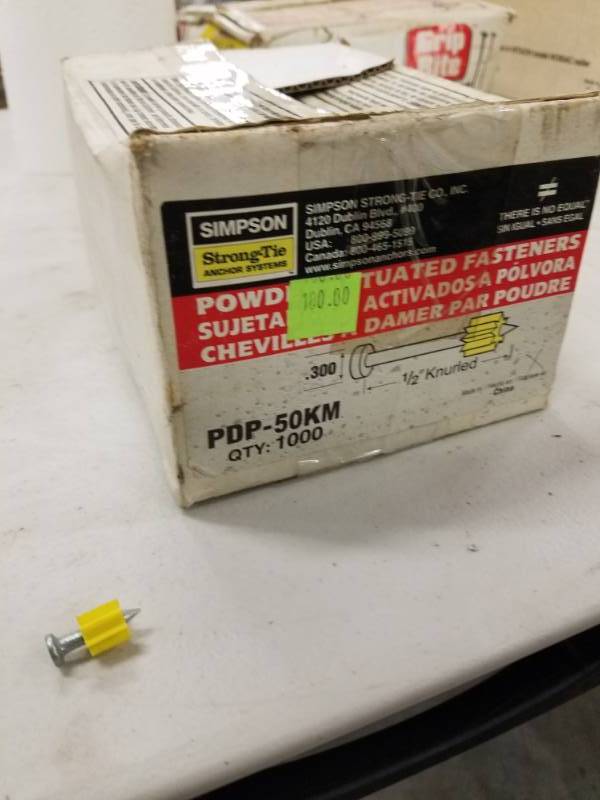 lot 7795 image: Box of Simpson Powder Actuated Fasteners