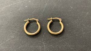 Gold Plated Small Hoop Earrings - 0.8 g 0.5 inches
