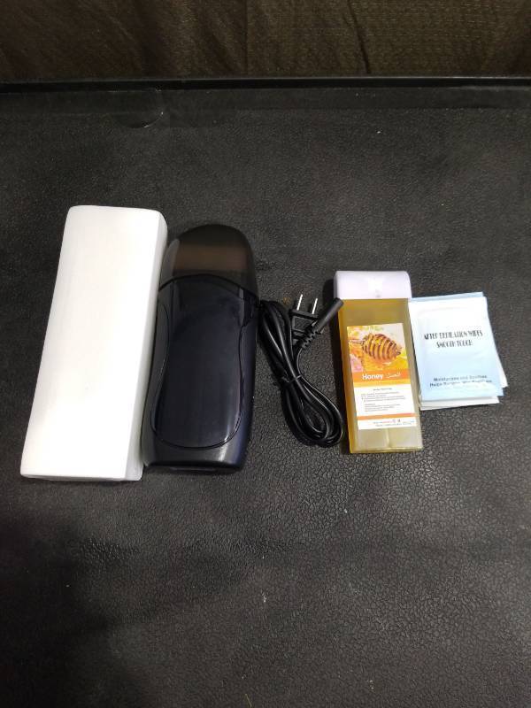 lot 4363 image: Roll on Wax Kit, Honey Waxs Roller Waxing Kit for Hair Removal, Soft Depilatory Waxs for Sensitive Skin, Roll Wax Warmer for Women & Men