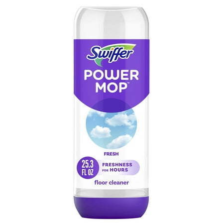 lot 4664 image: Swiffer Power Mop Refill Solution  Tile  Vinyl  Laminate  Wood  Floor Cleaner  Fresh  25.3 fl oz