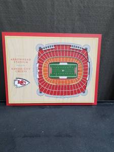lot 1003 image: Kansas City Chiefs Arrowhead Stadium Wooden Wall Decor
