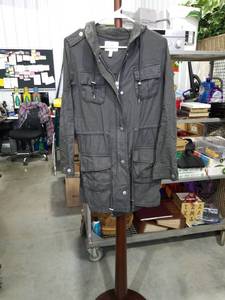 lot 1047 image: Jessica Simpson Grey Military Style Hooded Jacket Size XS