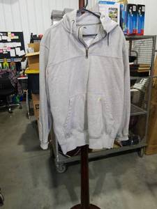 lot 1138 image: Carhartt Gray Quarter Zip Hoodie Size Large