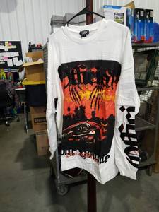lot 1141 image: BoohooMAN Gothic Graphic Long Sleeve T-Shirt Size Large