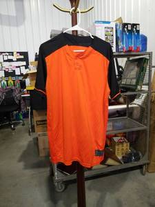 lot 1142 image: Augusta Sportswear Mens Orange and Black Athletic Polo Shirt Size Large