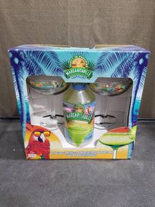 lot 1165 image: Margaritaville Gift Set with Margarita Mix and Two Glasses