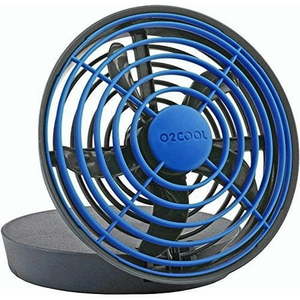 lot 1168 image: Treva 5 Portable Battery Powered, USB Powered or AC Powered Desktop Fan, Blue