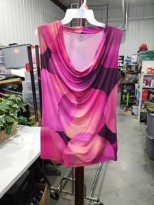 lot 1216 image: Worthington Pink and Purple Floral Sleeveless Top Size Large