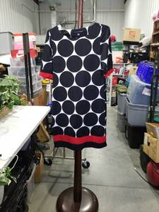 lot 1231 image: Madison Leigh Black Polka Dot Dress Size 10