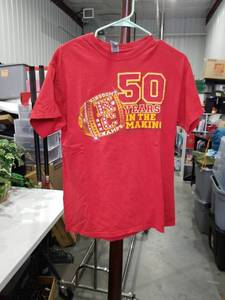 lot 1254 image: Kansas City Chiefs 50 Years in the Making Championship Ring T-Shirt Size Medium