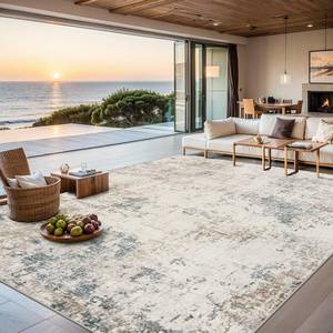 lot 3416 image: $190 Area Rugs 10x14 Living Room - Washable, Modern Abstract Rug