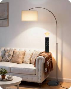 lot 3427 image: $57 75 Arc Floor Lamp with Marble Base, Adjustable Height, Dimmable