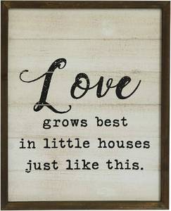 lot 3435 image: NIKKY HOME 16 x 20 Wooden Framed Plaque Sign with Love Quote