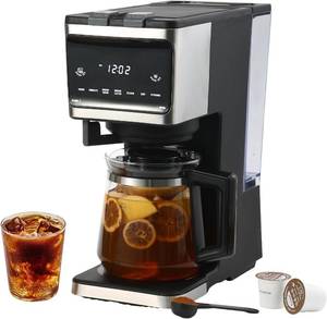 lot 3442 image: $90 3-in-1 Single-Serve Coffee Maker, 12-Cup, K-Cup Pods, Black