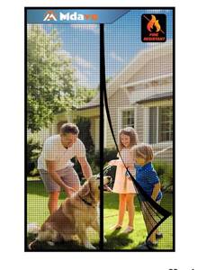 lot 3445 image: Homitt Magnetic Screen Door, model HM576AB 110 x 84