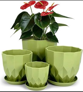 lot 3447 image: Self-Watering Pots 8.27.05.84.3 in Set of 4 Planters with Drainage