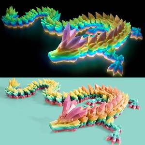 lot 3471 image: $132 79 Large 3D Printed Dragon - Glow-in-the-Dark Giant Toy