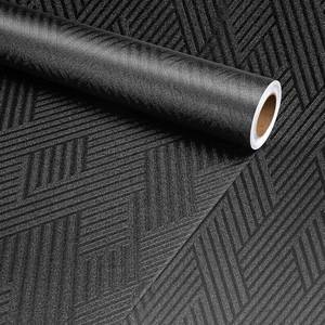 lot 3478 image: Decotalk 30x120 Textured Peel-and-Stick Wallpaper Black Geometric