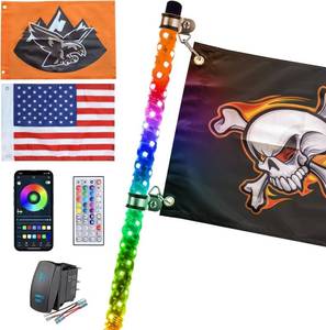 lot 3487 image: $57 1PC 3FT Whip Lights with Spring Base & Remote