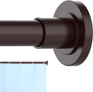 lot 3490 image: CorkLatta Bronze Shower Curtain Rod 41-80 In, 1-In Stainless Steel