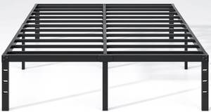 lot 3493 image: $54 JETO Metal Bed Frame, Queen with Storage, 14-Inch, Black