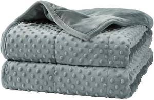 lot 3501 image: Alomidds 60x80 15lb Grey Weighted Blanket, Microfiber Glass Beads