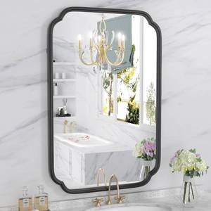 lot 3510 image: $90 Ferytange Black 20x30 Over-Sink Bathroom Mirror, Metal Framed
