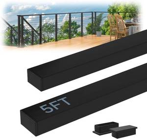 lot 3518 image: $96 2-Pack 5ft Black T304 Stainless Handrail for Cable Railing