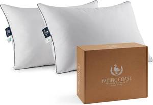 lot 3529 image: $70 Pacific Coast Bed Pillow, Goose Feather & Down, Firm Support