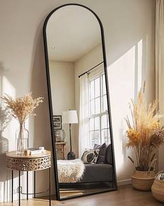 lot 3530 image: Delma Arched Full-Length Standing Mirror with Stand