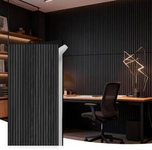 lot 3540 image: $160 Woven Sound Slat Acoustic Wall Panels 48x24 Wood Veneer, BlackOak