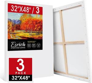 lot 3557 image: $90 ESRICH Stretched Canvas 32x48, TWO Pack, Primed Acid-Free Cotton