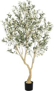 lot 3563 image: $75 LYERSE Olive Tree 6ft - Artificial Indoor with Branches & Fruits