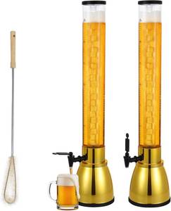 lot 3567 image: $95 2-Pack 100oz Mimosa Tower Drink Dispensers, Leakproof Spigot