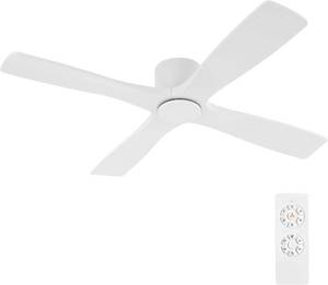 lot 3576 image: $250 WINGBO 54-Inch Flush DC Ceiling Fan, No Lights, 4 Wood Blades
