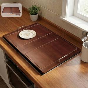 lot 3579 image: $57 UTCG Noodle Board Stove Cover 29.5 22 in Bamboo Foldable Handles