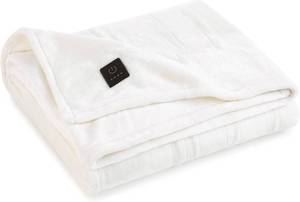 lot 3585 image: $63 Brookstone Heated Plush Throw - 4 Heat Settings - 50x60 Ivory