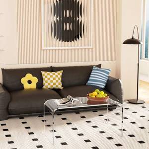 lot 3596 image: $110 MESAILUP Acrylic Side Table, 24 L x 15 W, C-Shape Clear Table