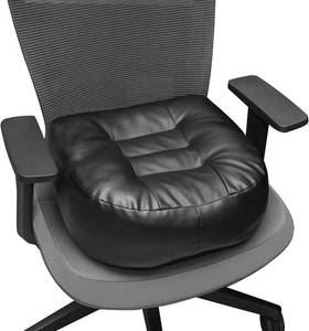lot 3630 image: $60 YOUFI Leather Seat Cushion Extra-Thick Booster 18x16x6 (Black)